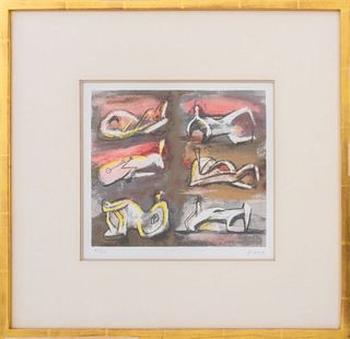 Henry Moore "Six Reclining Figures" Lithograph