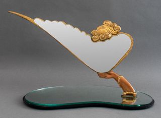 Erte "Coquette" Bronze Table Mirror, 1985
