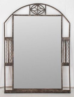 Muller Freres Attr. Art Deco Wrought Iron Mirror