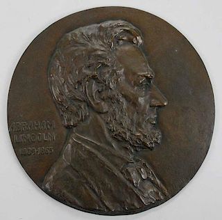 Brass Plaque of Abraham Lincoln