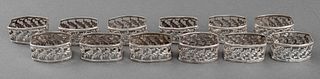 Buccellati Sterling Silver Napkin Ring Holders, 12