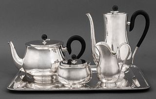 German Art Deco 800 Silver Tea and Coffee Service