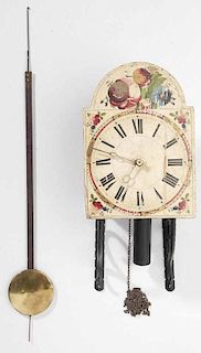 Paint-Decorated Hanging Bracket Clock
