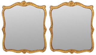 Rococo Revival Giltwood Mirrors, Pair