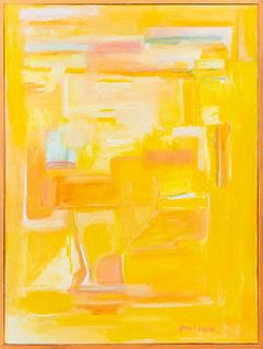 Joan Shapiro 'Golden Abstraction' Oil on Canvas