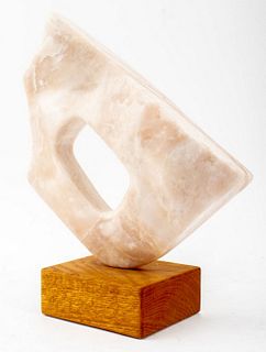 Joan Shapiro Abstract Pink Alabaster Sculpture