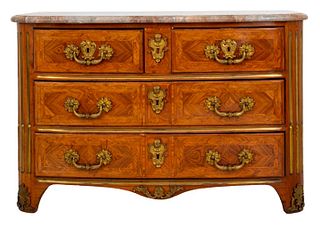 French Regence Kingwood Marquetry Commode