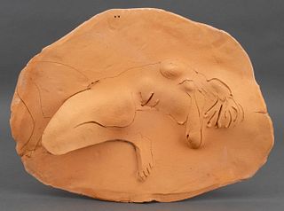 Mary Frank Reclining Nude Terracotta Sculpture