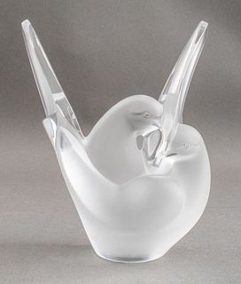 Lalique "Sylvie" Clear and Frosted Crystal Vase