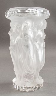 CIO Crystal Lalique Style "After the Bath" Vase