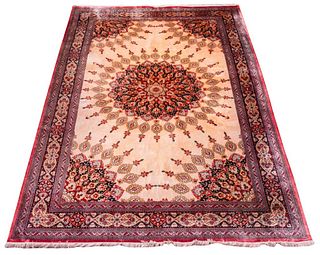 Iranian Ghoum Silk Signed Carpet, 9' x 6'