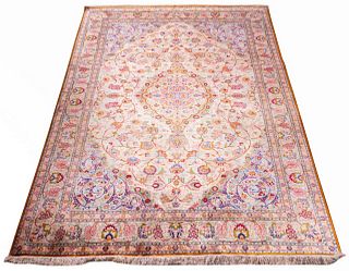 Persian Tabriz Silk Carpet, 10' x 6'
