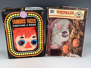 TWO VINTAGE HALLOWEEN MASKS IN BOX