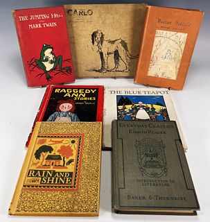 7 VINTAGE CHILDRENS BOOKS TWAIN, LOFTING 1913-1947