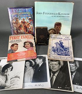 LOT OF FIVE ASSORTED BOOKS AND ITEMS ON VARIOUS TOPICS INCL. JFK PLUS GWTW POSTER
