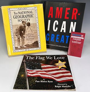 NATIONAL GEOGRAPHIC SOCIETY 100 YEARS OF ADVENTURE & DISCOVERY AND 2 BOOKS ON AMERICA
