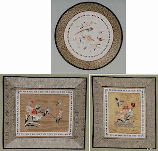 Three Framed Chinese Embroideries