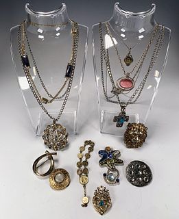 LOT OF MISMATCHED AND REPAIRED COSTUME JEWELRY 