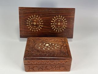 WOODEN INLAID INDIAN JEWELRY BOXES
