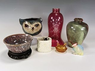ASSORTED GLASSWARE AND POTTERY LOT