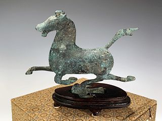CHINESE BRONZE FLYING HORSE IN PRESENTATION BOX