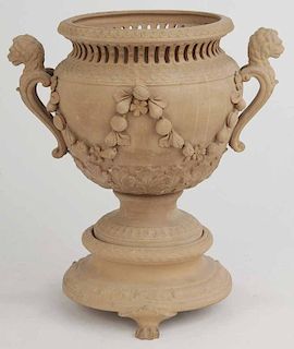 Terra Cotta Footed Jardiniere on Stand