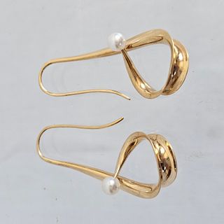 Pair of Cultured Pearl, 14k Earrings, Scavezze