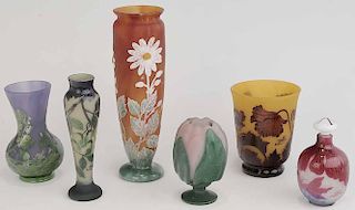 Six Pieces of Cameo Glass