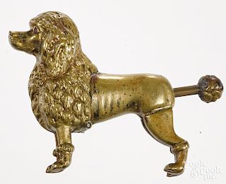 Figural brass poodle cigar cutter, 2'' l.