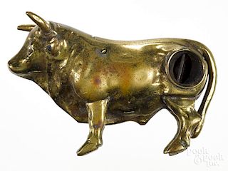 Figural brass bull cigar cutter, 2 5/8'' l.
