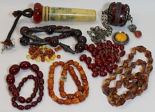 JEWELRY. Assorted Grouping of Amber Jewelry