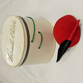 Frank Olive Red Wool Hat with Feather