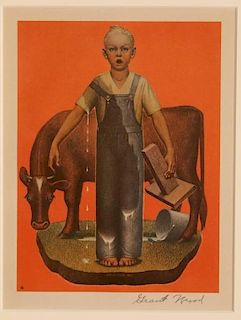 AFTER GRANT WOOD (1891-1942) OFFSET COLOR LITHOGRAPH