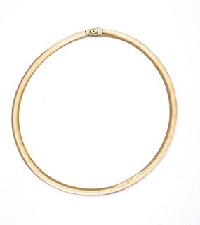 White And Yellow 14K Gold Reversible Necklace, L 16" 29g