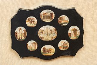 Framed Mircomosaics, World Landmarks: St Peters , Acropolis Etc. H 5" W 6.5" 9 pcs
