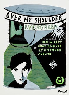 Javier Mayoral (American, 20th c.) "Over My Shoulder Evergreen..."