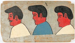 African Hand-painted Coiffeur Sign: 3 Men