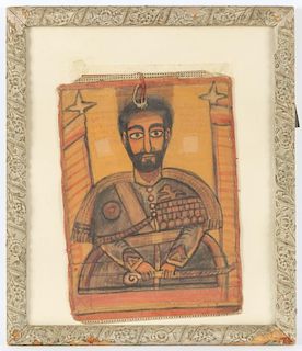 Portrait of Haile Selassie by an unknown Ethiopia Priest