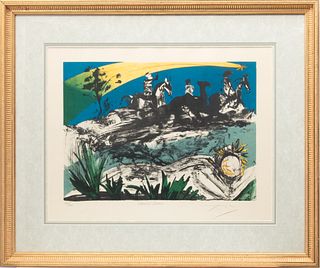 Salvador Dali (Spanish, 1904-1989) Lithograph in Colors on V. Piera Paper, Warrior's Dream from the Peace in Vietnam Suite, H 16" W 22.25"