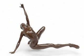 Andrew Benryei (Canadian) Bronze Nude Sculpture #3/45, "FREEDOM", H 11" W 7.5"