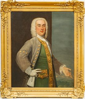 British Oil on Canvas Portrait of John Fowler, H 40" W 32"