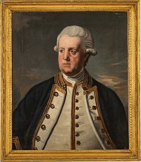 After Nathaniel Dance-Holland (English, 1735-1811) Oil on Canvas "Portrait Captain Sir Basil Keith", H 29.5" W 25"