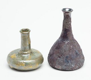 Beatrice Wood "Beato" (American, 1893-1998) Luster & Volcanic Glaze Ceramic Vessels, H 5" Dia. 3" 2 pcs