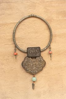 Tibetan Necklace And Locket H 16" W 8"