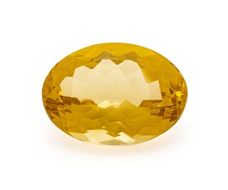 Citrine, Oval, Faceted. Unmounted W 1.1" L 1.7" 30.1g