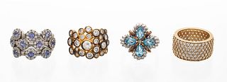 Costume Jewelry Rings, Featuring Sonia B. 38g 4 pcs Size: 7