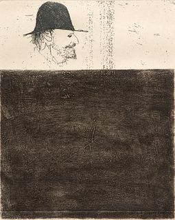 Leonard Baskin (American, 1922-2000) Engraving on Paper, Ezra