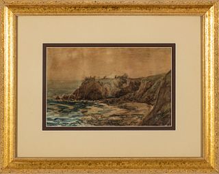 J.M. Dodds (Scottish) Watercolor on Paper, Ca. 1894, "Dunottar Castle", H 10" W 16"
