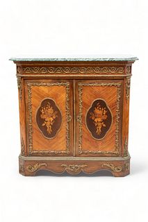 Louis XV Style Cabinet, Ca. 20th Century, H 41" L 41" Depth 18.5"
