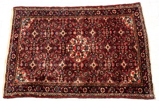 Semi Antique Persian Hamedan Handwoven Wool Rug, C. 1940/50, W 3' 6" L 5'